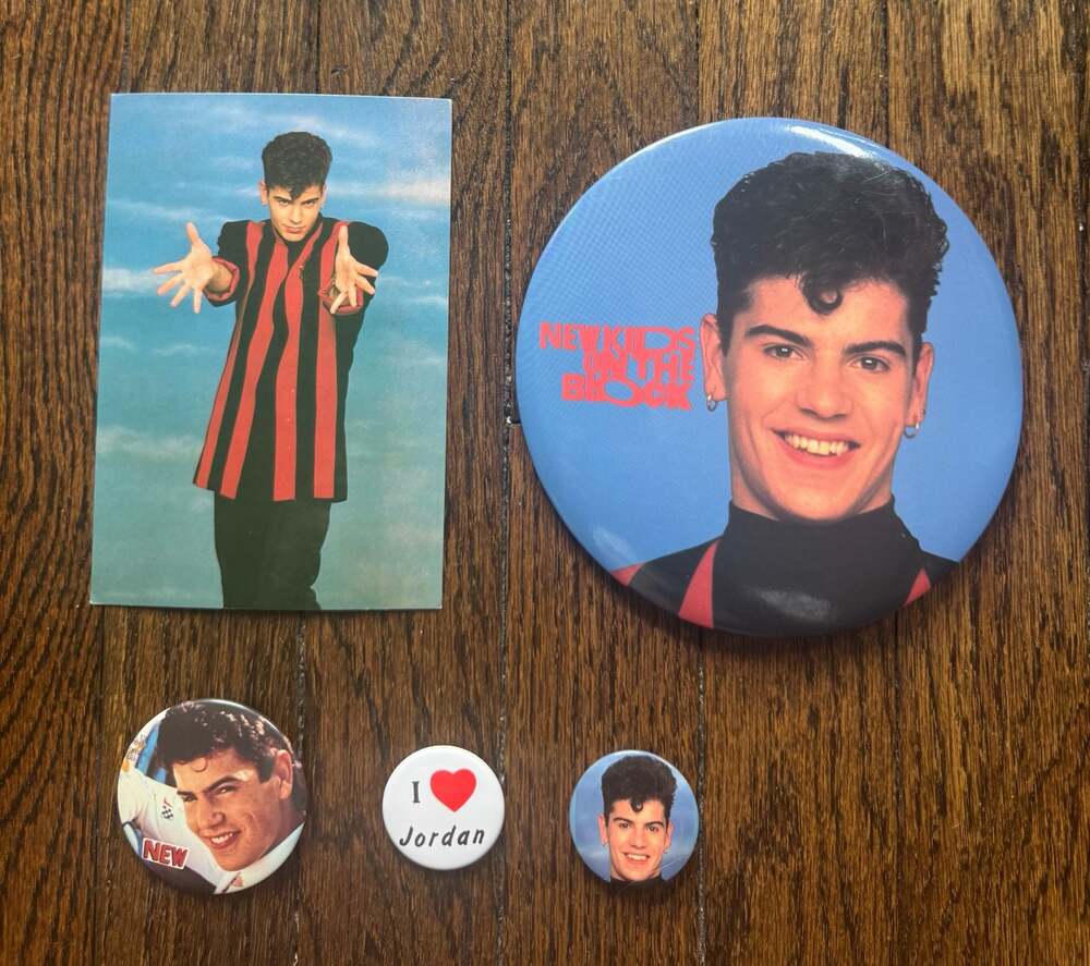 VTG 1990 New Kids on the Block NKOTB Jordan Knight Memorabilia LOT BUTTONS 5pc